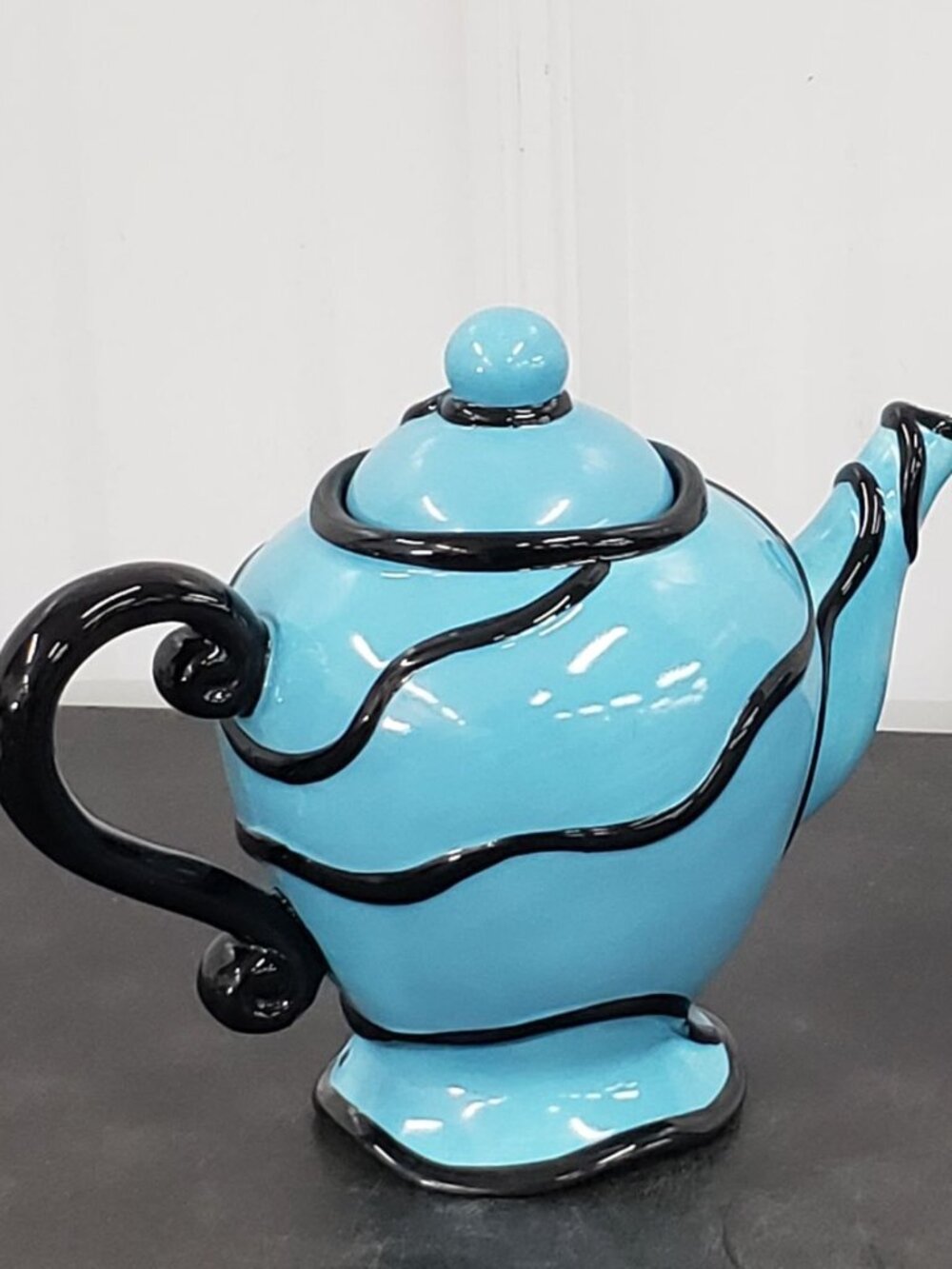 SET Bella Casa by Ganz Fiesta Latte TEAPOT & MUG SET Aqua Ceramic NEW!!
